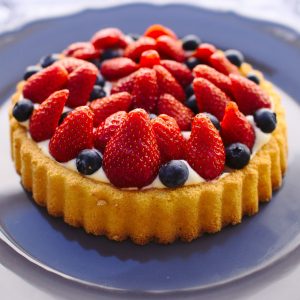 pastel de frutas del bossque